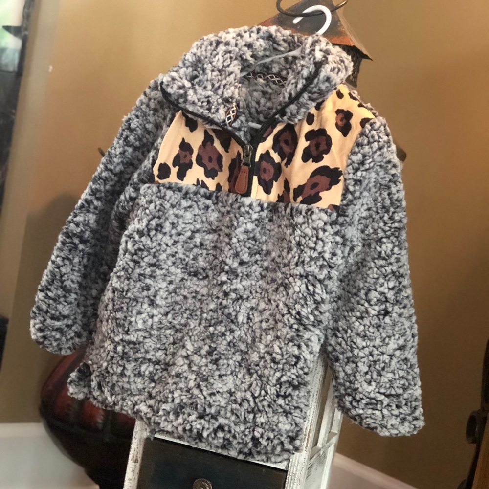 Leopard Sherpa pullover
